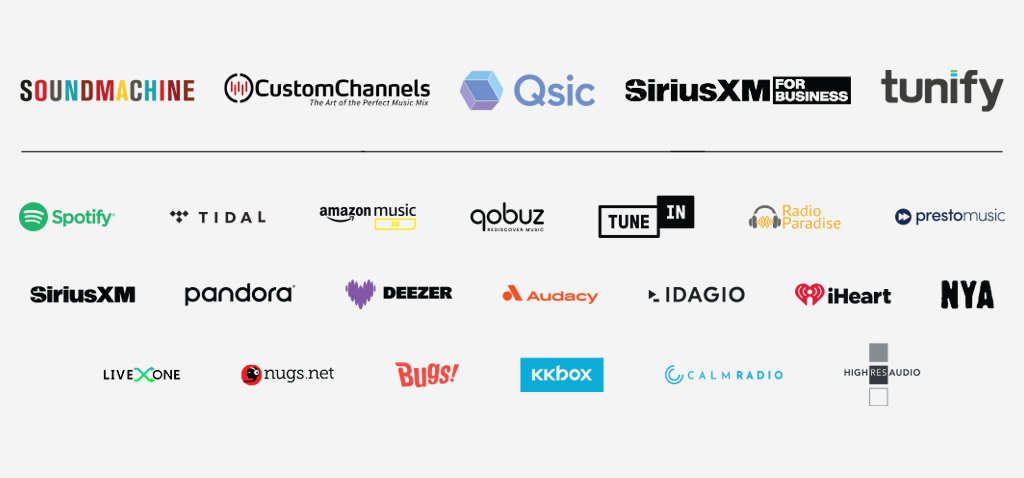 Streaming services logo salad