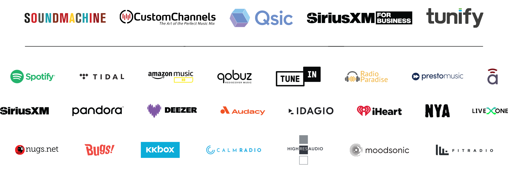 Streaming audio logos salad 2026 colour