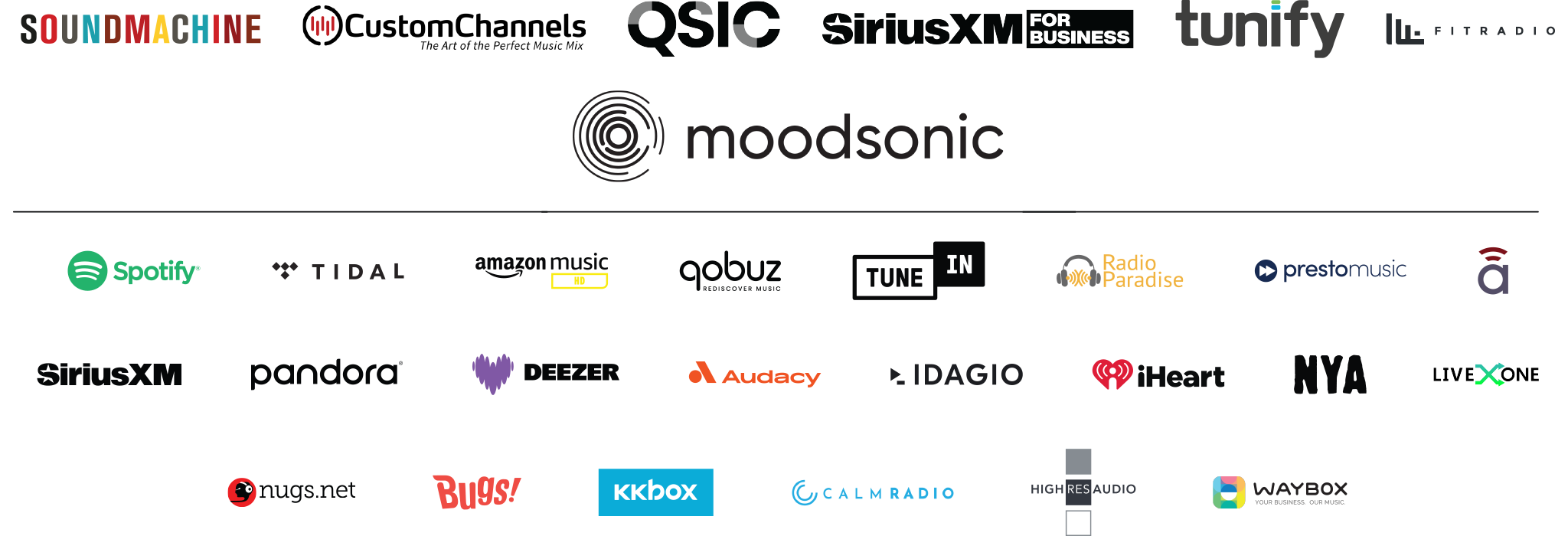 Audio Streaming logo salad
