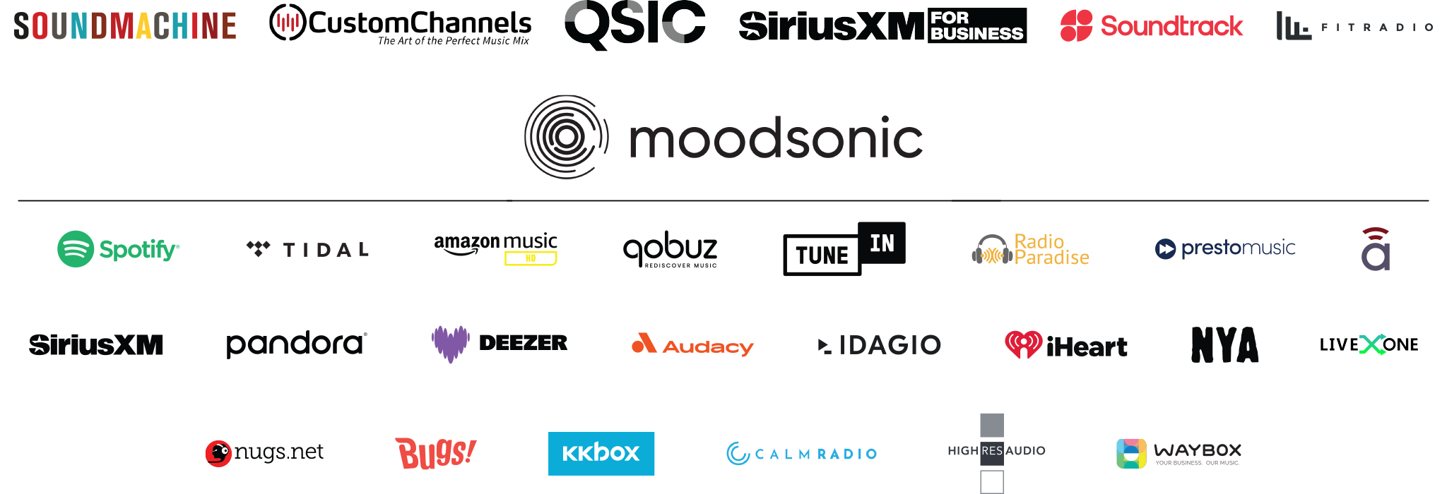 Audio Streaming logo salad