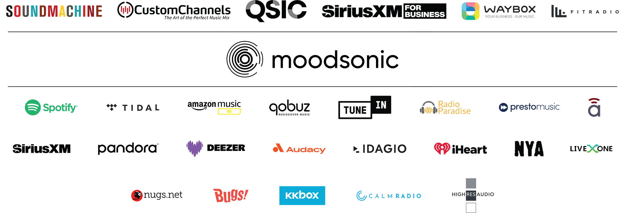 Audio Streaming logo salad