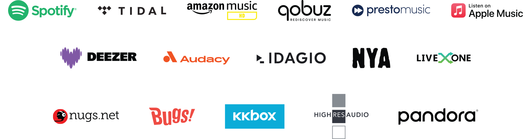 Audio Streaming logo salad