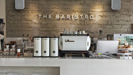 BSP500 Streaming Speaker in a cafe